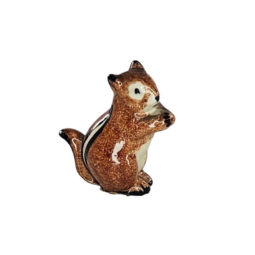 Miniature Porcelain Chipmunk Figurine Cute Kitsch